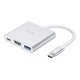 Адаптер-концентратор HOCO HB14 Easy Use Type-C - USB3.0 + HDMI + PD, алюминиевый корпус (серый)