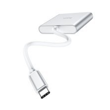 Адаптер-концентратор HOCO HB14 Easy Use Type-C - USB3.0 + HDMI + PD, алюминиевый корпус (серый)