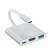 Адаптер-концентратор HOCO HB14 Easy Use Type-C - USB3.0 + HDMI + PD, алюминиевый корпус (серый)