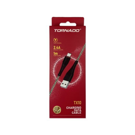 USB Cable TORNADO TX10 Тканевая Оплётка Micro 2.4A/1m