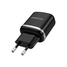 Мережевий зарядний пристрій BOROFONE BA36A High speed single port QC3.0, ЧОРНИЙ