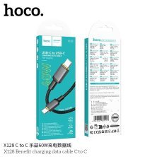 USB-C Кабель HOCO X128 Type-C - Type-C 60W (1М) (черный)