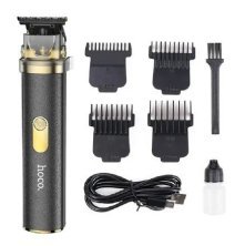 Електрична машинка для стрижки HOCO HP22 з ретро-гравіруванням, ЧОРНИЙ