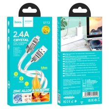 USB кабель HOCO U113 100W USB - Lightning СТАЛЕВИЙ