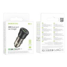 Автомобильное зарядное устройство BOROFONE BZ25 TYPE-C PD 38W / USB QC3.0, черный