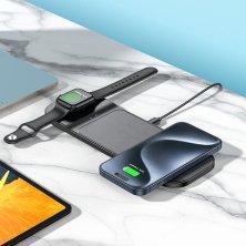 Бездротовий зарядний пристрій HOCO CQ5 3В1 APPLE WATCH ЧОРНИЙ