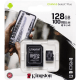 Карта Памяти Kingston MicroSDHC (UHS-3) 128gb 10 Class & Adapter  Чёрный