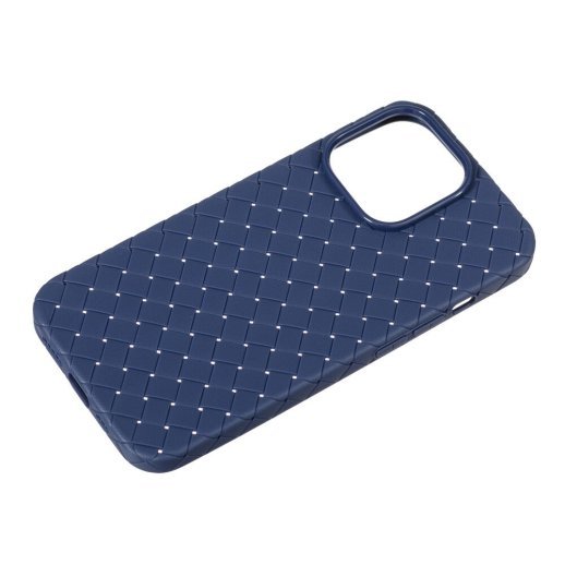 Накладка Шкіра Плетіння для Apple iPhone 13 Pro Blue