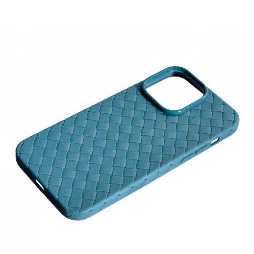 Накладка Шкіра Плетіння для Apple iPhone 14 Pro Max Grey